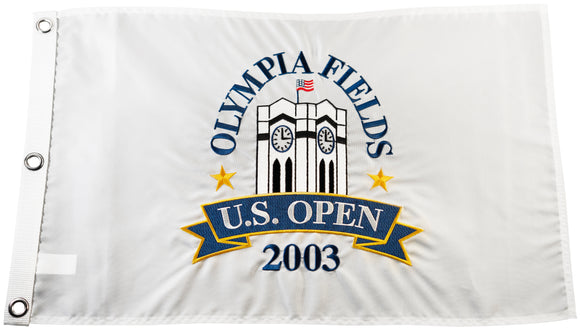 2003 US Open Official Embroidered (Blue) Pin Flag - Olympia Fields Country Club (North Course)