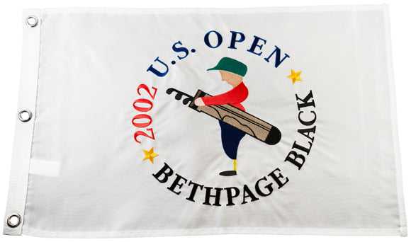 Limited Edition 2002 US Open Official Embroidered Pin Flag - Bethpage State Park (Black Course)