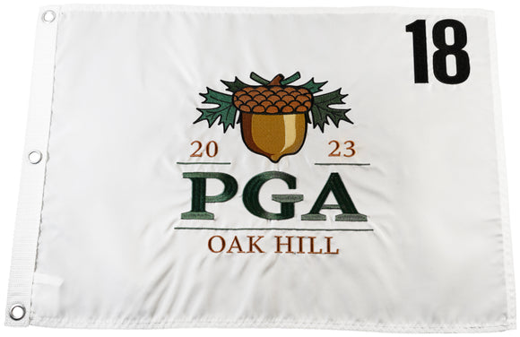 Limited Edition 2023 PGA Championship Official Embroidered Pin Flag - Oak Hill Country Club (East Course)