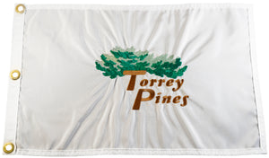 Torrey Pines Official Embroidered White Pin Flag