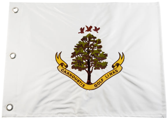 Carnoustie Golf Links Official White Embroidered Pin Flag