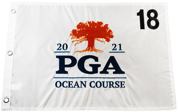 2021 PGA Championship Official Embroidered Pin Flag - Kiawah Island (Ocean Course)