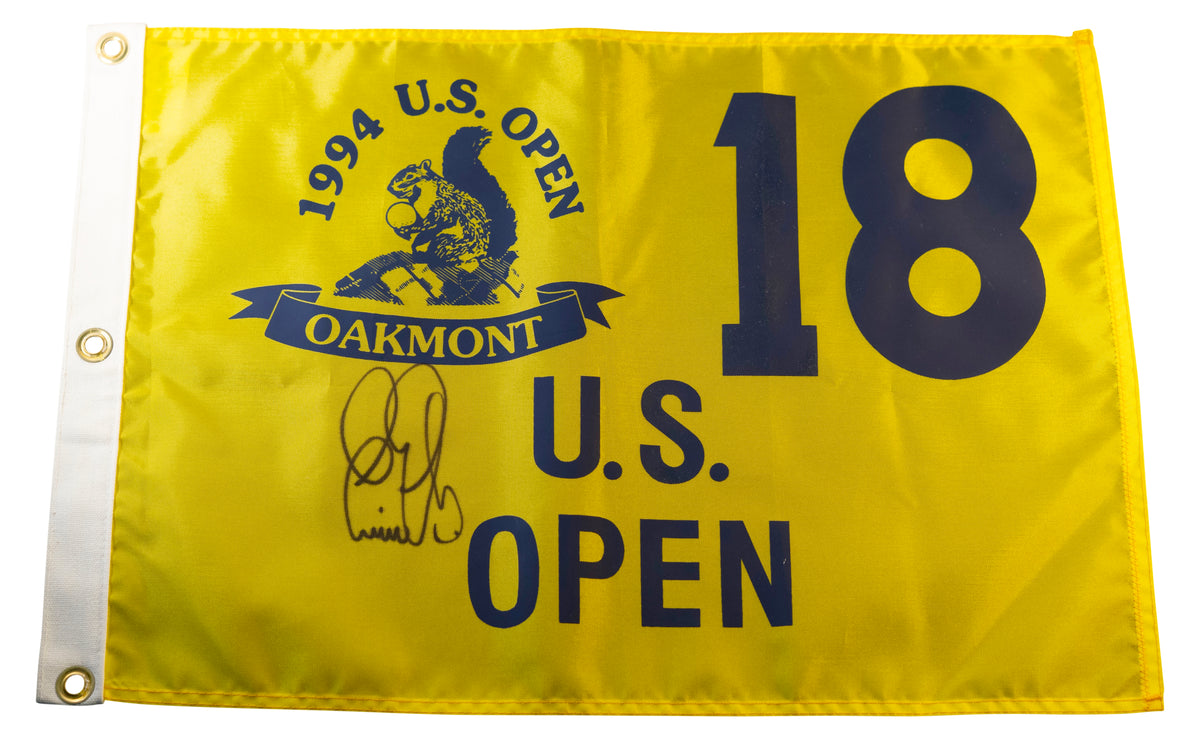 Ernie Els Signed 1994 US Open Silk Screen Pin Flag Patron Gear