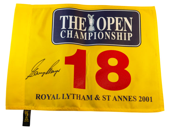 Gary Player Signed 2001 (British) Open Championship Pin Flag