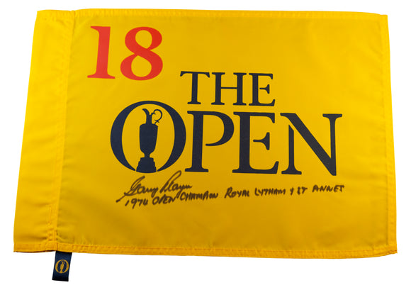 Gary Player Signed Undated (British) Open Championship Pin Flag - Inscribed 