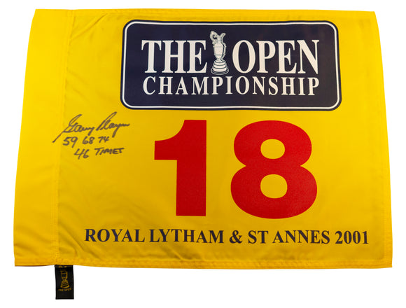 Gary Player Signed 2001 (British) Open Championship Pin Flag - Inscribed 