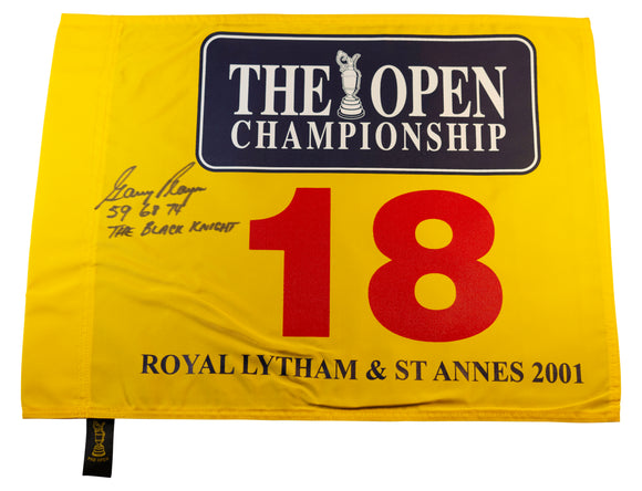 Gary Player Signed 2001 (British) Open Championship Pin Flag - Inscribed 