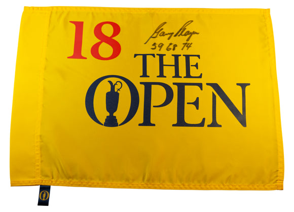 Gary Player Signed Undated (British) Open Championship Pin Flag - Inscribed 