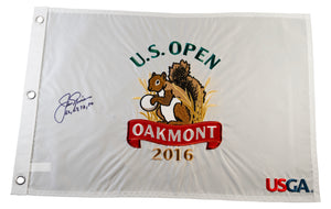Jack Nicklaus Signed 2016 US Open  Pin Flag - Inscribed with US Open Winning Years "62, 67, 72, 80"