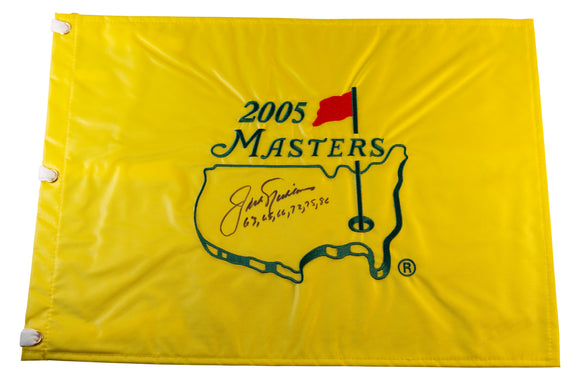 Jack Nicklaus Signed 2005 Masters Pin Flag - Inscribed with Masters Winning Years 