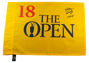 John Daly Signed Undated (British) Open Championship Pin Flag - Inscribed with Open Championship Winning Year "1995"