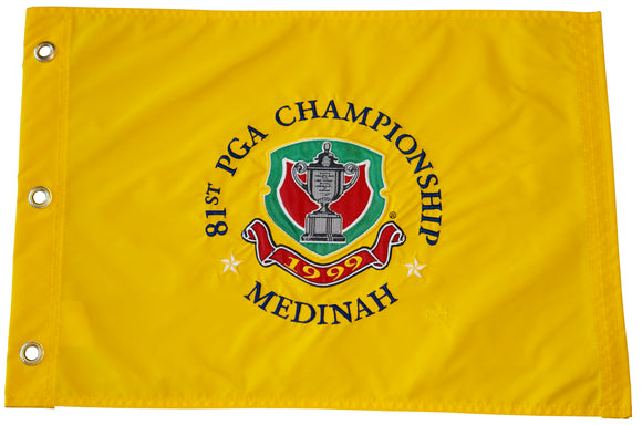 1999 PGA Championship Official Embroidered Pin Flag - Medinah Country Club (Course No. 3)