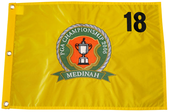 Limited Edition (Yellow) 2006 PGA Championship Official Embroidered Pin Flag - Medinah Country Club (Course No. 3)