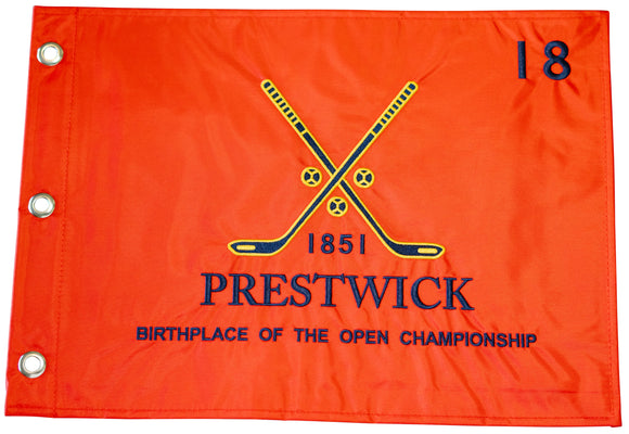 Prestwick Golf Club Official Red Embroidered Pin Flag