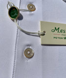 Masters Peter Millar White Solid Men's Polo Shirt (Size: Medium)