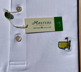 Masters Peter Millar White Solid Men's Polo Shirt (Size: Medium)