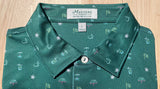 Masters Peter Millar Green Icons Print Men's Polo Shirt (Size: Large)