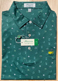 Masters Peter Millar Green Icons Print Men's Polo Shirt (Size: Large)